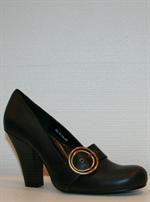 Pump med sp�nde og h�j h�l, Sort, 35-38